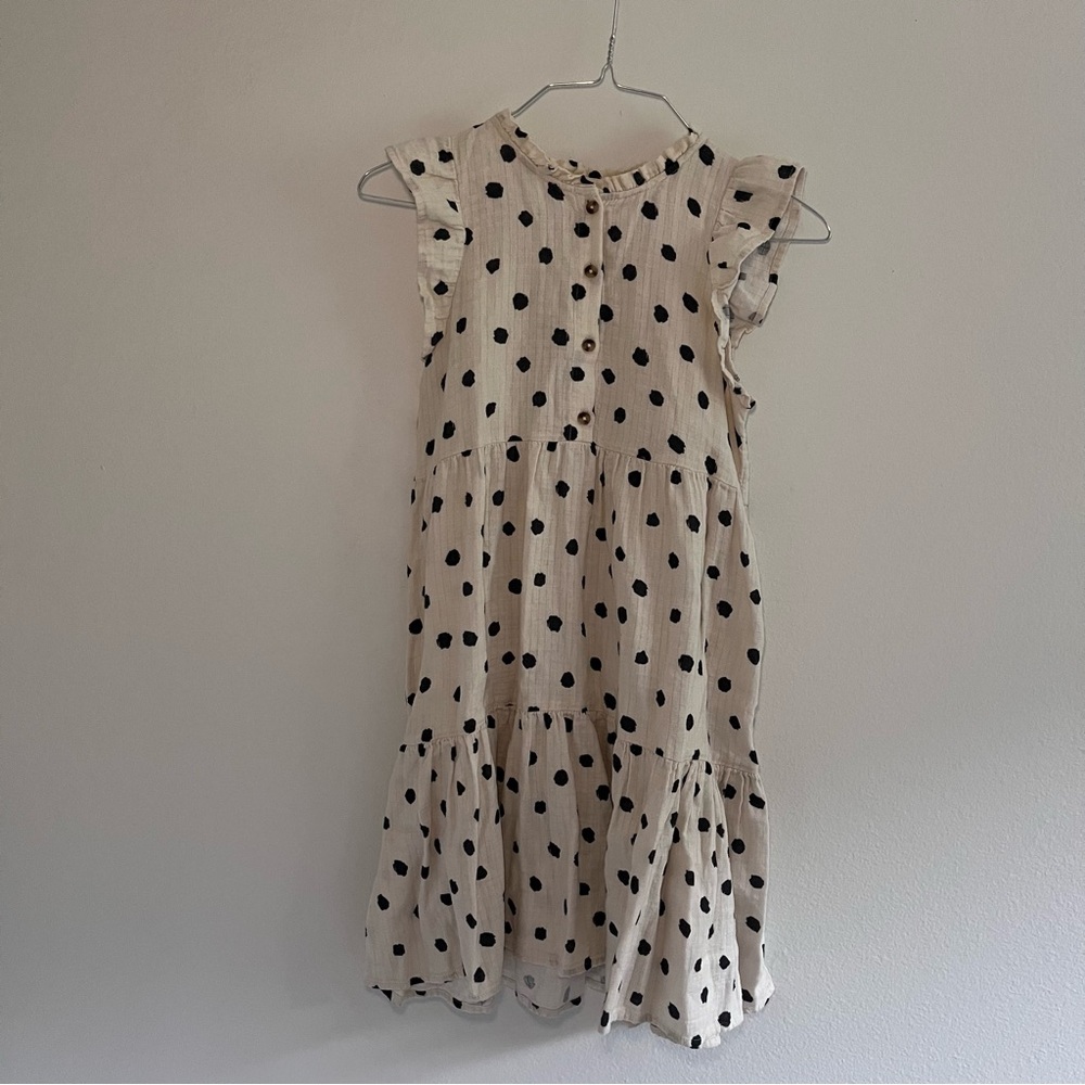 Cat‎ & Jack •Cream and Black Polka Dot Kids Dress